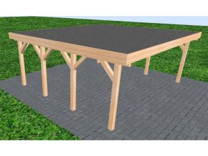 JODA Carport Büsum KF Perfect Holzblende, Flachdach mit EPDM Folie