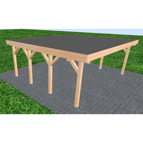 JODA Carport Büsum KF Perfect Holzblende, Flachdach mit EPDM Folie