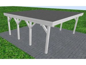 JODA Carport Büsum KF Select Holzblende, Flachdach mit EPDM Folie