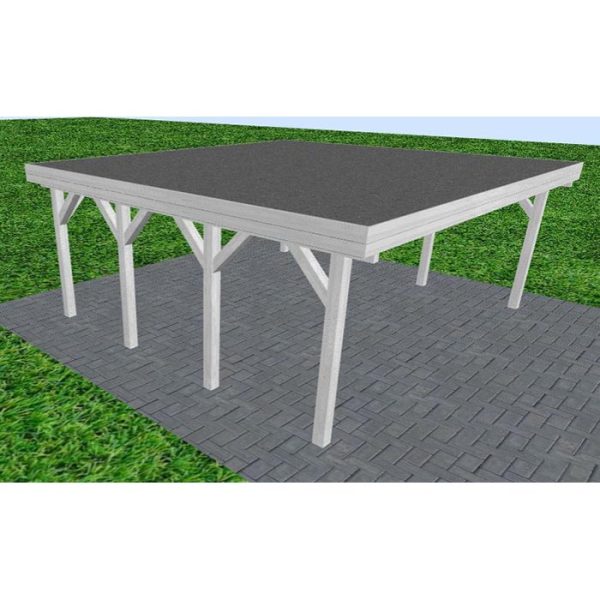 JODA Carport Büsum KF Select Holzblende, Flachdach mit EPDM Folie