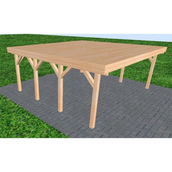 JODA Carport Büsum KG Perfect Holzblende, Flachdach vorb.f. Gründach