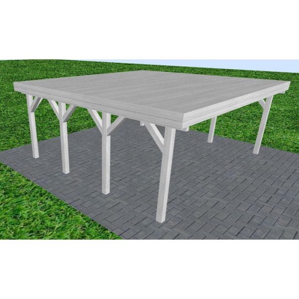 JODA Carport Büsum KG Select Holzblende, Flachdach vorb.f. Gründach