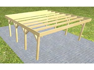 JODA Carport Büsum KO Classic Holzblende, Flachdach ohne Bedachung
