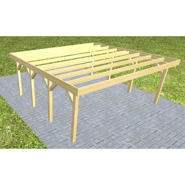 JODA Carport Büsum KO Classic Holzblende, Flachdach ohne Bedachung