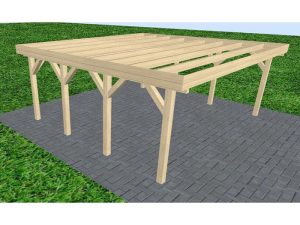 JODA Carport Büsum KO Master Holzblende, Flachdach ohne Bedachung