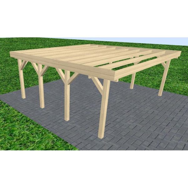 JODA Carport Büsum KO Master Holzblende, Flachdach ohne Bedachung