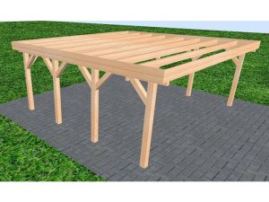 JODA Carport Büsum KO Perfect Holzblende, Flachdach ohne Bedachung