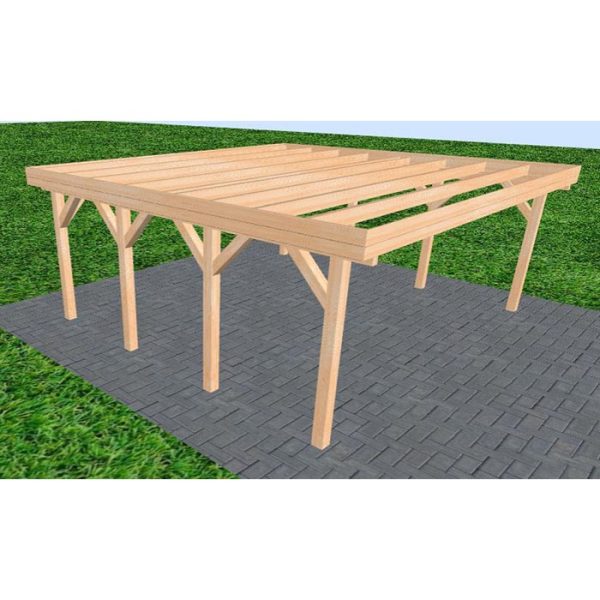 JODA Carport Büsum KO Perfect Holzblende, Flachdach ohne Bedachung
