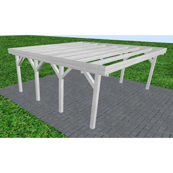 JODA Carport Büsum KO Select Holzblende, Flachdach ohne Bedachung
