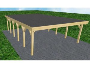 JODA Carport Büsum LF Classic Holzblende, Flachdach mit EPDM Folie