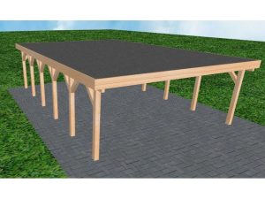 JODA Carport Büsum LF Perfect Holzblende, Flachdach mit EPDM Folie