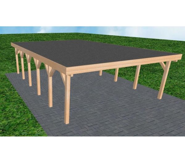 JODA Carport Büsum LF Perfect Holzblende, Flachdach mit EPDM Folie