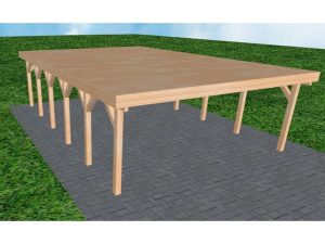 JODA Carport Büsum LG Perfect Holzblende, Flachdach vorb.f. Gründach