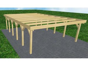 JODA Carport Büsum LO Classic Holzblende, Flachdach ohne Bedachung