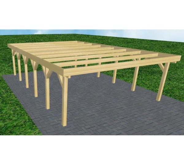 JODA Carport Büsum LO Classic Holzblende, Flachdach ohne Bedachung