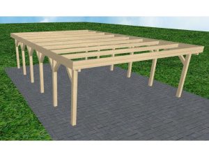 JODA Carport Büsum LO Master Holzblende, Flachdach ohne Bedachung