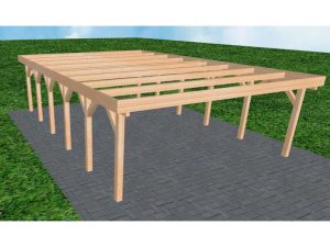 JODA Carport Büsum LO Perfect Holzblende, Flachdach ohne Bedachung