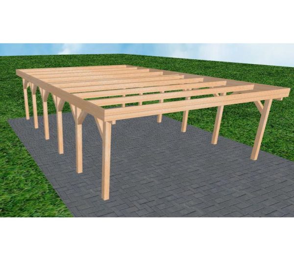 JODA Carport Büsum LO Perfect Holzblende, Flachdach ohne Bedachung