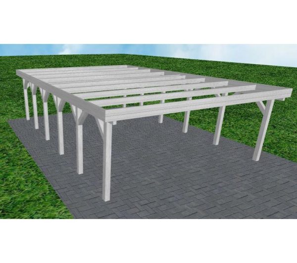 JODA Carport Büsum LO Select Holzblende, Flachdach ohne Bedachung
