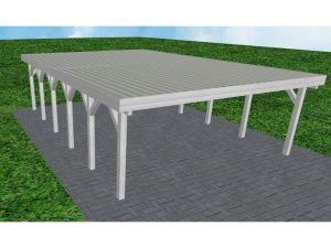 JODA Carport Büsum LT Select Holzblende, Flachdach mit Stahl-Trapezplatten Antikondens