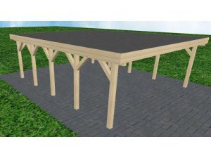 JODA Carport Büsum MF Master Holzblende, Flachdach mit EPDM Folie