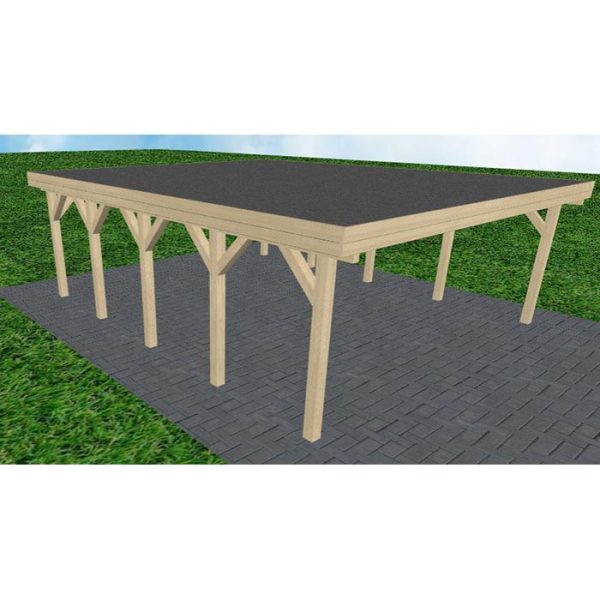 JODA Carport Büsum MF Master Holzblende, Flachdach mit EPDM Folie