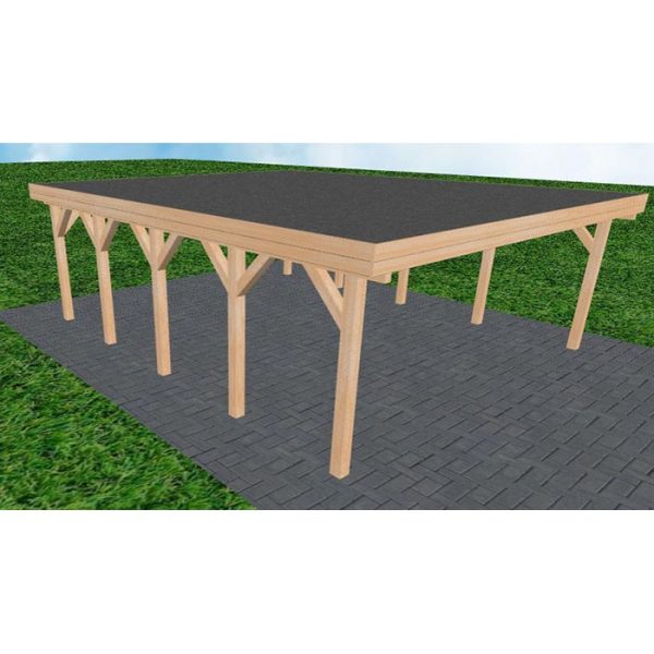 JODA Carport Büsum MF Perfect Holzblende, Flachdach mit EPDM Folie