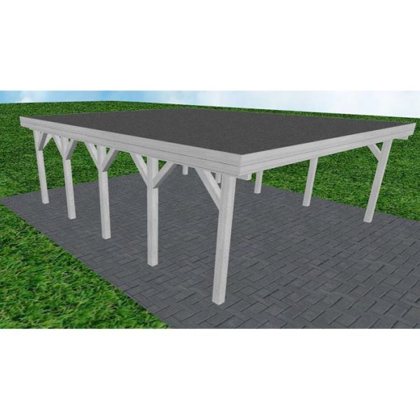 JODA Carport Büsum MF Select Holzblende, Flachdach mit EPDM Folie