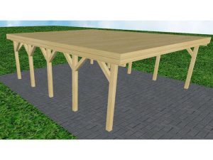 JODA Carport Büsum MG Classic Holzblende, Flachdach vorb.f. Gründach