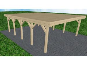 JODA Carport Büsum MG Master Holzblende, Flachdach vorb.f. Gründach