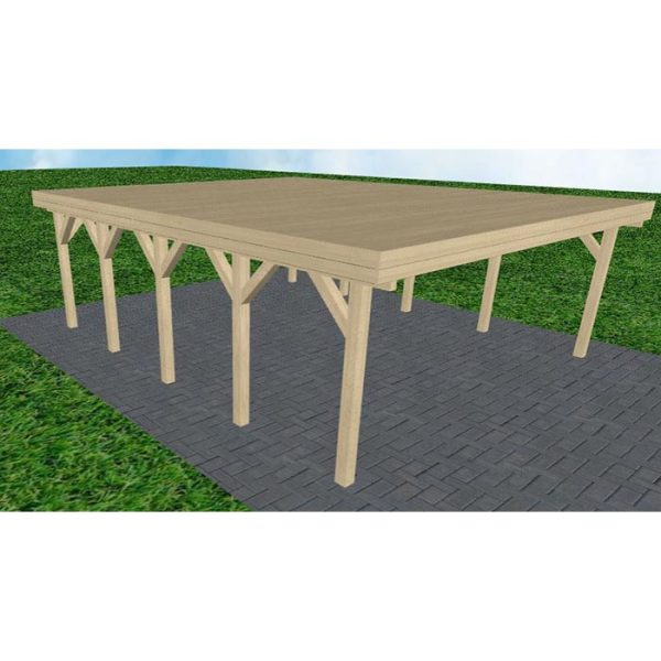 JODA Carport Büsum MG Master Holzblende, Flachdach vorb.f. Gründach