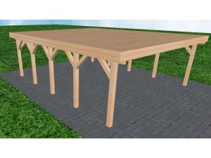 JODA Carport Büsum MG Perfect Holzblende, Flachdach vorb.f. Gründach