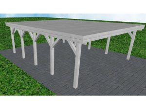 JODA Carport Büsum MG Select Holzblende, Flachdach vorb.f. Gründach