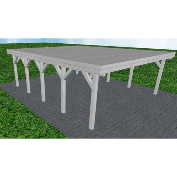 JODA Carport Büsum MG Select Holzblende, Flachdach vorb.f. Gründach