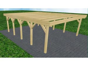 JODA Carport Büsum MO Classic Holzblende, Flachdach ohne Bedachung