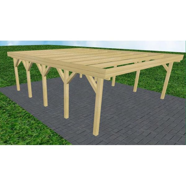 JODA Carport Büsum MO Classic Holzblende, Flachdach ohne Bedachung