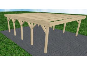 JODA Carport Büsum MO Master Holzblende, Flachdach ohne Bedachung