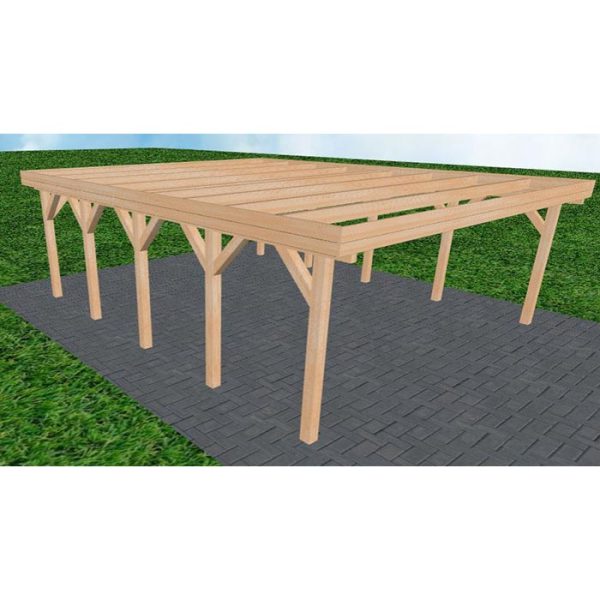 JODA Carport Büsum MO Perfect Holzblende, Flachdach ohne Bedachung