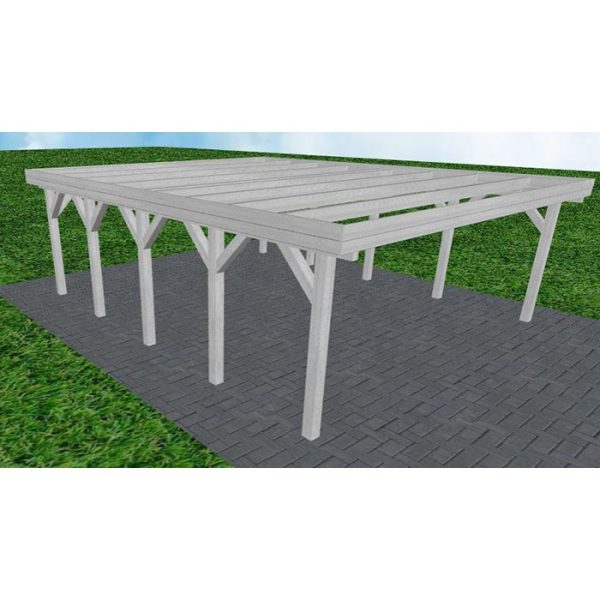 JODA Carport Büsum MO Select Holzblende, Flachdach ohne Bedachung