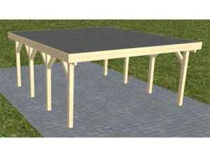 JODA Carport Burg KF Master Holzblende, Flachdach mit EPDM Folie