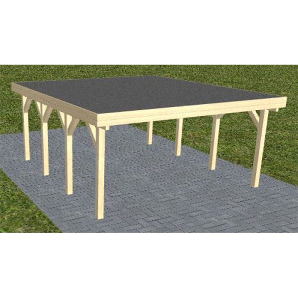 JODA Carport Burg KF Master Holzblende, Flachdach mit EPDM Folie