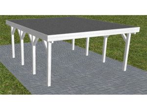 JODA Carport Burg KF Select Holzblende, Flachdach mit EPDM Folie