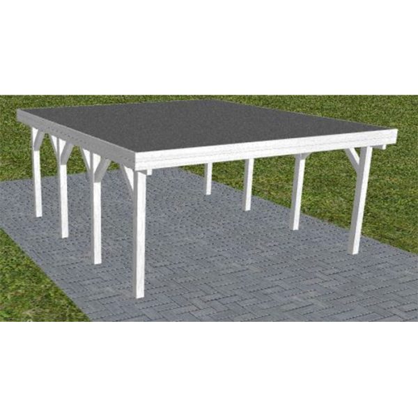 JODA Carport Burg KF Select Holzblende, Flachdach mit EPDM Folie