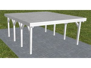 JODA Carport Burg KG Select Holzblende, Flachdach vorb.f. Gründach