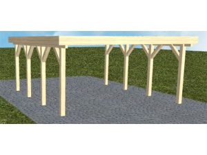 JODA Carport Burg KO Master Holzblende, Flachdach ohne Bedachung