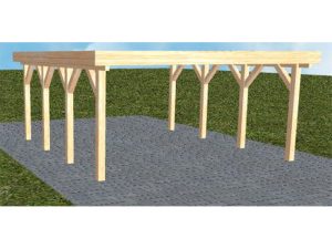 JODA Carport Burg KO Perfect Holzblende, Flachdach ohne Bedachung
