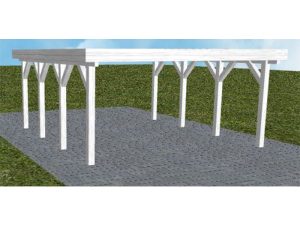 JODA Carport Burg KO Select Holzblende, Flachdach ohne Bedachung