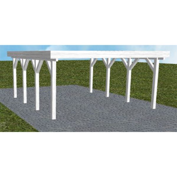 JODA Carport Burg KO Select Holzblende, Flachdach ohne Bedachung