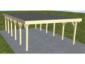 JODA Carport Burg LF Master Holzblende, Flachdach mit EPDM Folie