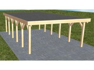 JODA Carport Burg LF Perfect Holzblende, Flachdach mit EPDM Folie